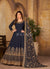 Navy Blue Embroidered Georgette Anarkali Suit