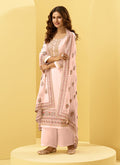 Blush Pink Embroidered Designer Palazzo Suit