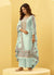 Misty Teal Embroidered Designer Palazzo Suit