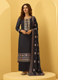 Black Embroidered Designer Pant Style Suit