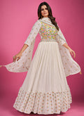 Off White Multi Embroidery Festive Anarkali Suit