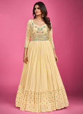 Yellow Multi Embroidery Festive Anarkali Suit