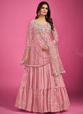 Rose Pink Multi Embroidery Festive Anarkali Suit