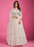 Pearl White Multi Embroidery Festive Anarkali Suit