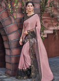 Pink And Black Traditional Silk Saree