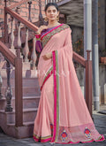 Pink And Purple Traditional Silk Saree