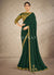 Dark Green Chevron Digital Printed Satin Silk Saree