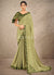 Olive Green Digital Printed Silk Georgette Saree
