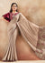 Beige Maroon Floral Embroidered Wedding Style Saree