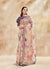 Mauve And Beige Mirror Embroidered Party Wear Saree