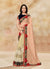 Blue And Beige Embroidered Party Wear Saree