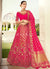 Pink Golden Embroidered Silk Wedding Lehenga Choli