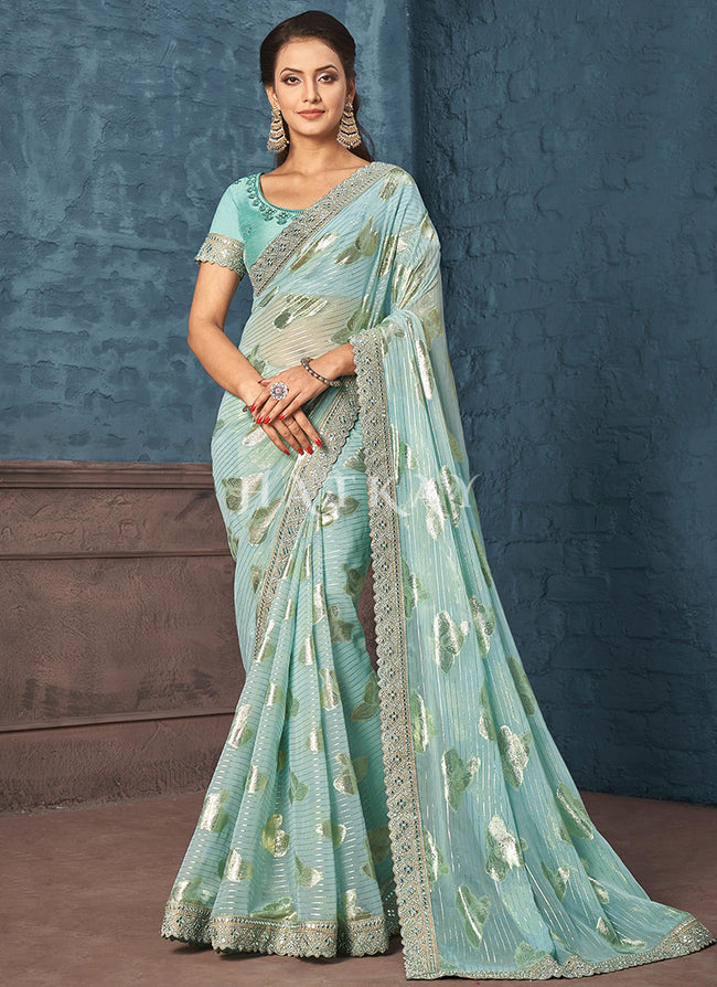 Mirror work party wear sarees deals