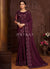 Deep Purple Embroidered Wedding Wear Indian Saree