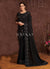 Black Embroidered Wedding Wear Indian Saree