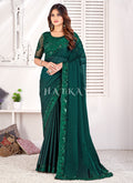 Emerald Green Sequence Embroidered Wedding Saree