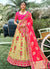 Pink And Golden Embroidered Silk Wedding Lehenga Choli