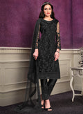 Black Designer Embroidered Pant Style Suit