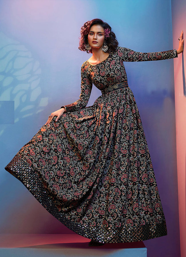 Buy Festival Wear Full Sleeve Printed Indian Gowns Online for Women in USA
