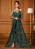 Green Slit Style Anarkali Pant Suit In Germany