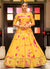 Yellow Tie Dye Sequence Embroidery Bollywood Gown