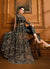 Black Slit Style Anarkali Pant Suit In UK