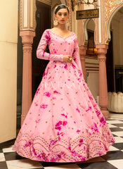 Pink Tie Dye Sequence Embroidery Bollywood Gown