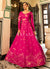 Hot Pink Tie Dye Sequence Embroidery Bollywood Gown