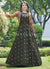 Olive Green Sequence Embroidered Jacket Anarkali Gown