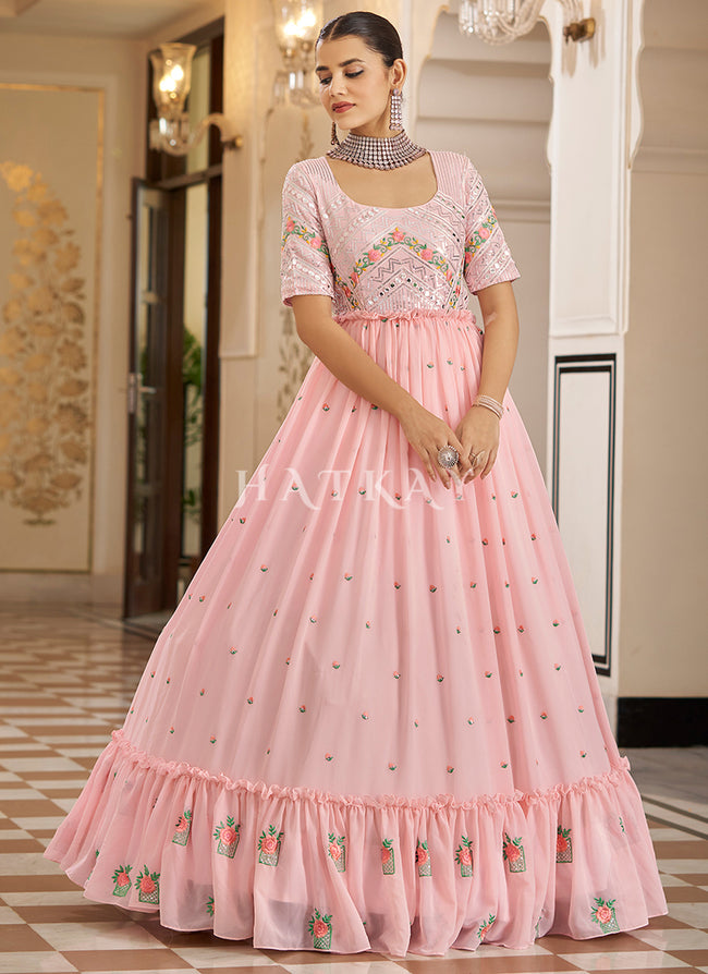 Silk Pink Color Sleeveless Baby Girls Knee Length Festive/wedding Dress For  Casual Wear at Best Price in Nashik | Harshita Purva Enterprises