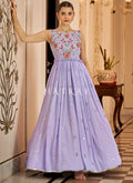 Lavender Floral Embroidered Wedding Gown