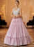 Lilac Purple Floral Embroidered Wedding Gown