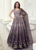 Purple Sequence Embroidery Shaded Kalidar Anarkali Gown