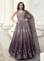 Purple Sequence Embroidery Shaded Kalidar Anarkali Gown