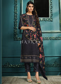 Navy Blue Multi Embroidered Pakistani Pant Style Suit