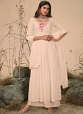 Off White Sequence Embroidered Festive Palazzo Suit