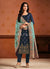 Blue And Turquoise Pant Style Salwar Suit