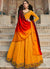 Orange And Red Multi Embroidered Anarkali Gown