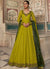Green Two Tone Multi Embroidered Anarkali Gown
