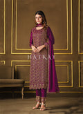 Purple Sequence Embroidered Pakistani Style Salwar Suit