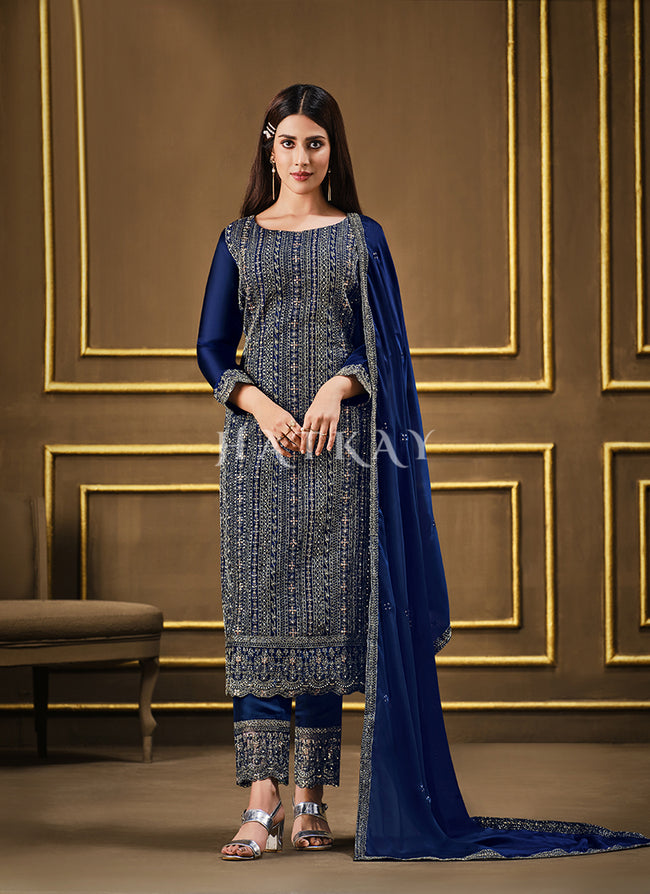 50 Latest Blue Salwar Suit Designs (2022) - Tips and Beauty | Fashion  attire, Salwar suits, Indian outfits