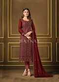 Maroon Sequence Embroidered Pakistani Style Salwar Suit