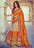 Orange Golden Embroidered Silk Wedding Lehenga Choli