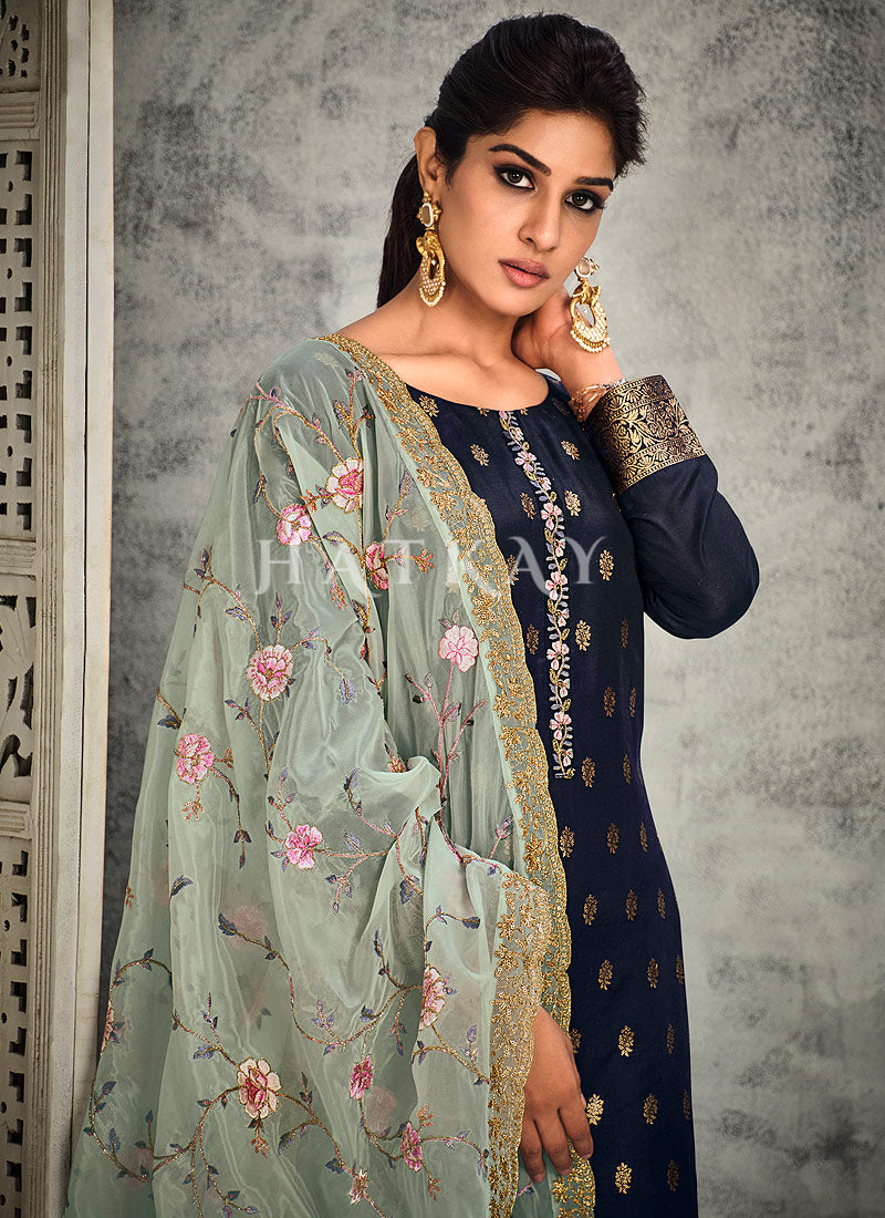 Pakistani Outfit 2023 Shop Navy Blue Pakistani Pant Style Salwar Suit