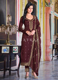 Maroon Sequence Embroidered Pakistani Pant Style Suit