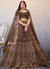 Brown Mirror Work Embroidery Wedding Lehenga Choli