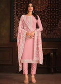 Buy Salwar Kameez - Pink Chikankari Embroidery Georgette Salwar Kameez Suit