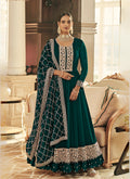 Dark Green Cording Embroidered Designer Anarkali Suit