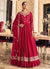 Indian Clothing - Hot Pink Embroidered Slit Style Anarkali Suit