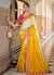 Yellow Traditional Weaved Party Wear Silk Saree